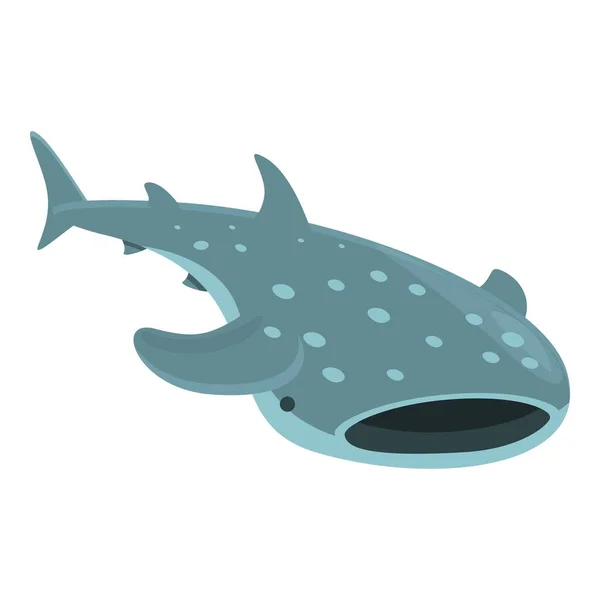 Ícone de tubarão-baleia da natureza vector cartoon. Peixe-marinho —  Vetores de Stock