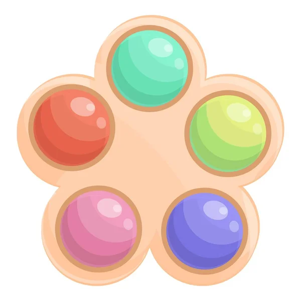 Silicone popit toy icon cartoon vector. Fidget sensory — Stock Vector