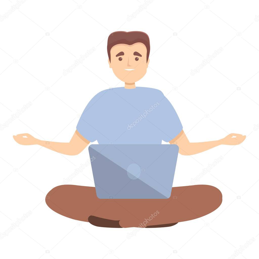 It specialist meditate icon cartoon vector. Work concentration