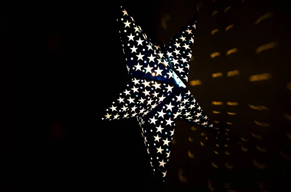 Рождественская Звезда Счастливый Новый Год Праздник Звезды Освещении — стоковое фото
