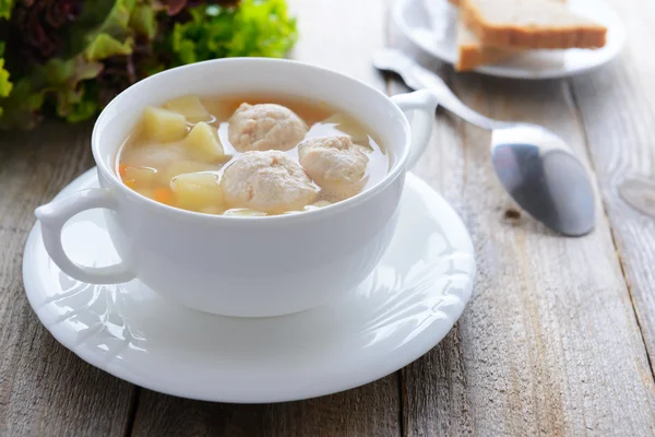 Meatballs soup — Stock Photo, Image