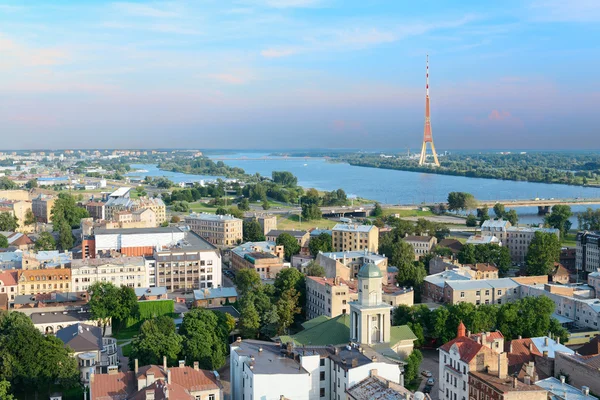 Letecký pohled na riga. — Stock fotografie