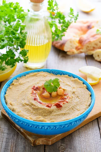 Hummus caseiro — Fotografia de Stock