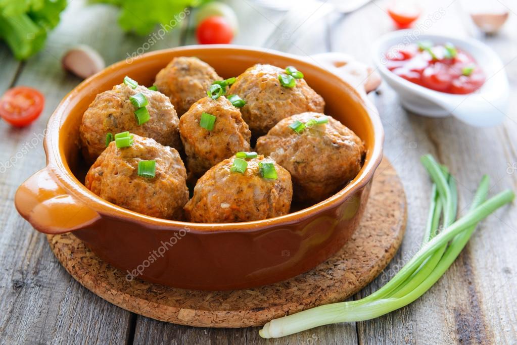 Meatballs  in pot