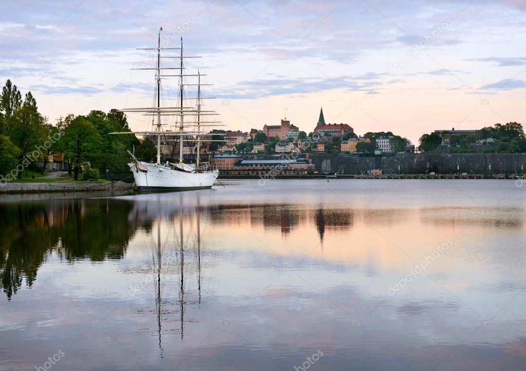 Yacht at Riddarholmen island