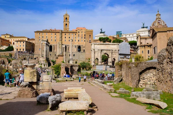 Forum Romanum Forum Omgitt Ruiner Roma Italia – stockfoto