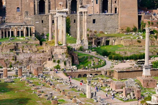 Roman Forum Fórum Obklopené Ruinami Římě Itálie — Stock fotografie