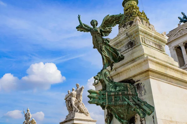 Estatua Monumento Víctor Manuel Altar Patria Construida Honor Del Primer — Foto de Stock