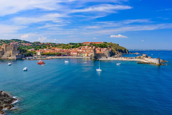 Oude Stad Collioure Een Badplaats Zuid Frankrijk Rechtenvrije Stockafbeeldingen