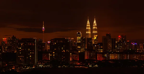 Kuala Lumpur Stadt bei Nacht — Stockfoto