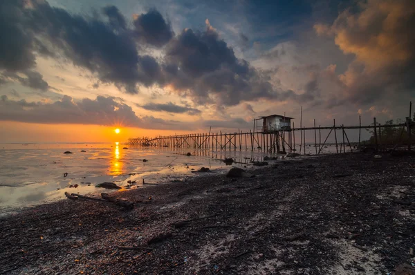 Sunset at Punggor beach — Stock Photo, Image