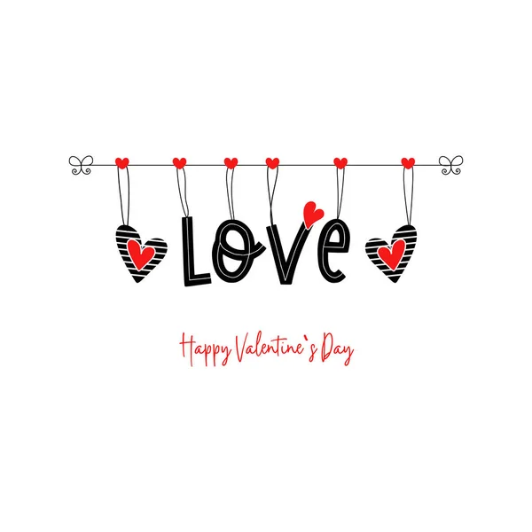 Happy Valentines Day text vector word love — Stock Vector