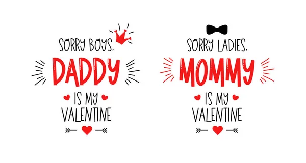 Sajnálom fiúk lányok apa anyu az én Valentin-napom. — Stock Vector