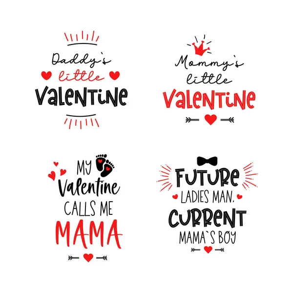 Mommys daddys little valentine my first day — Stock Vector