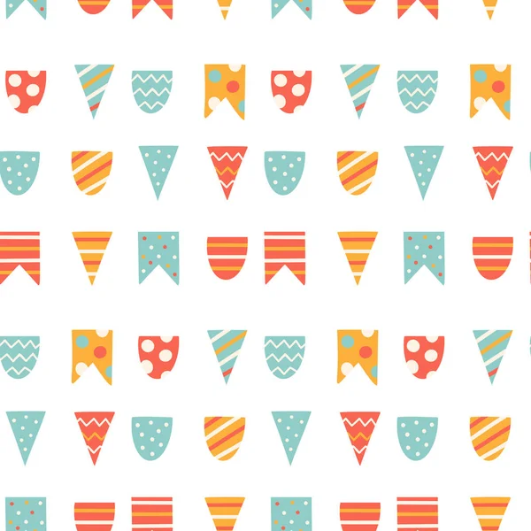 Cute birthday seamless pattern Nursery baby print — Stock Vector