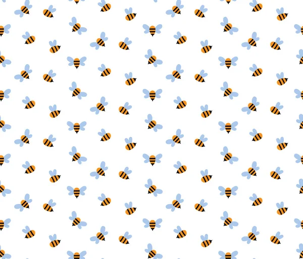 Vector nursery seamless pattern with honey bee — Stock Vector