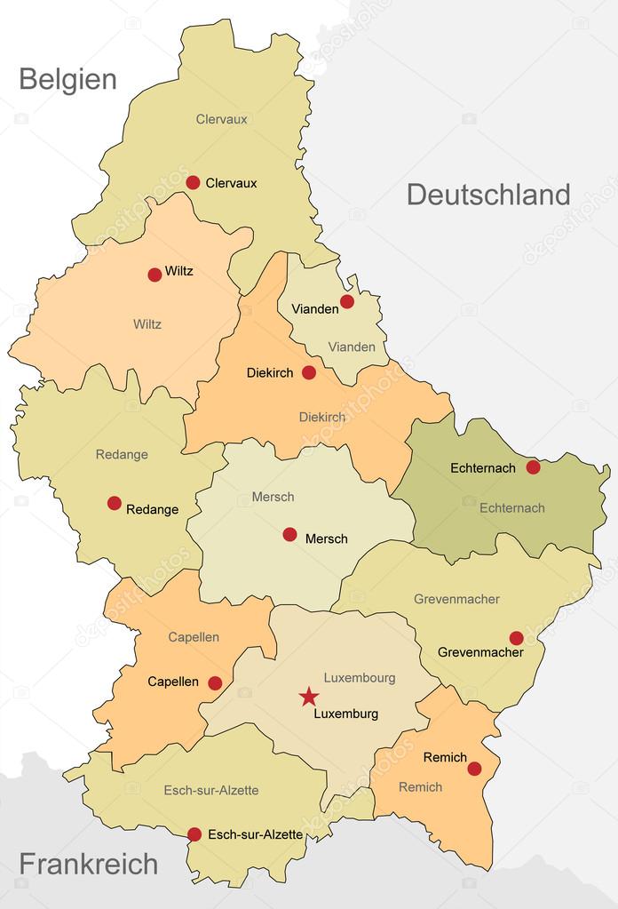 Vector map Luxembourg