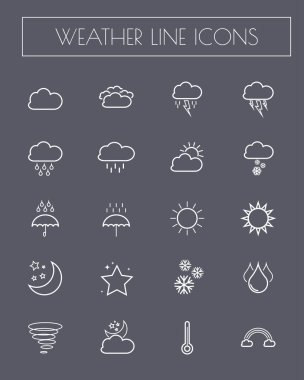 hava hattı Icons set.