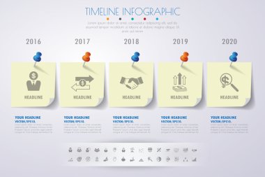 zaman çizelgesi infographics Icons set ile. 