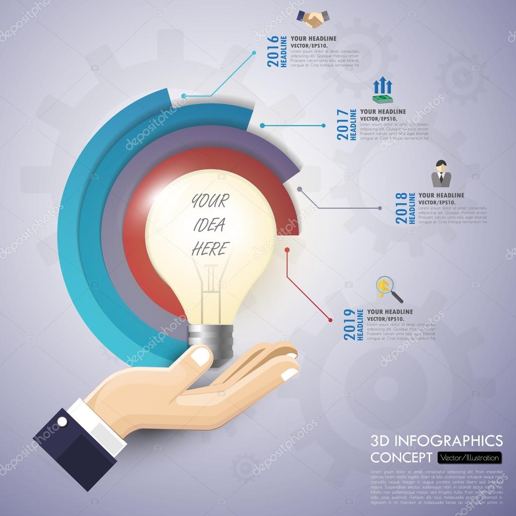 Infografiken Zur Zeitleiste Glühbirne - Vektorgrafik: Lizenzfreie Grafiken  © Sweetjinkz 108897760 | Depositphotos
