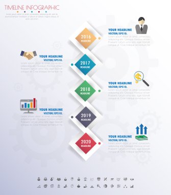 zaman çizelgesi infographics Icons set ile. 