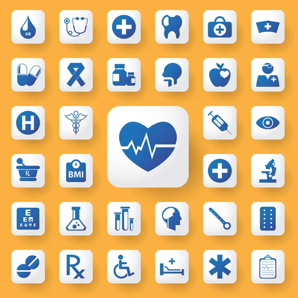 Icono de la aplicación Iconos médicos conjunto . — Vector de stock