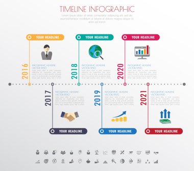 zaman çizelgesi infographics Icons set ile 