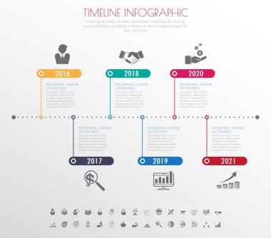 zaman çizelgesi infographics Icons set ile 