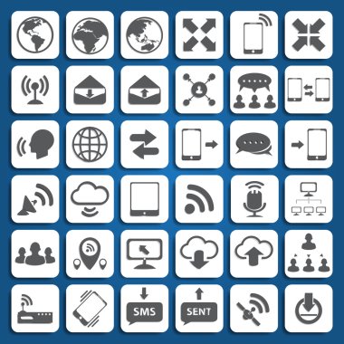 Internet ve iletişim Icons set 