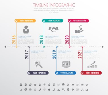 zaman çizelgesi infographics Icons set ile 