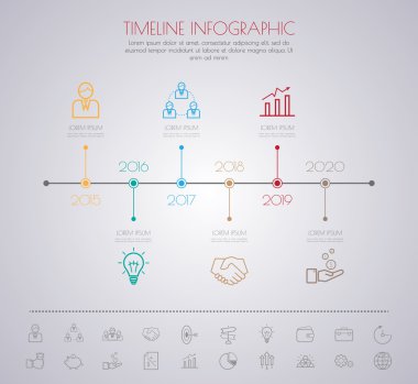 Adım tasarım sayı zaman çizelgesi şablonu 