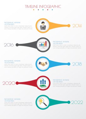 zaman çizelgesi infographics Icons set ile 