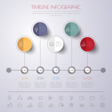zaman çizelgesi infographics Icons set ile 