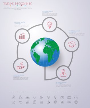 Dünya Haritası ile dijital Infographic 