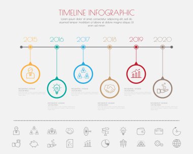 Adım tasarım sayı zaman çizelgesi şablonu 