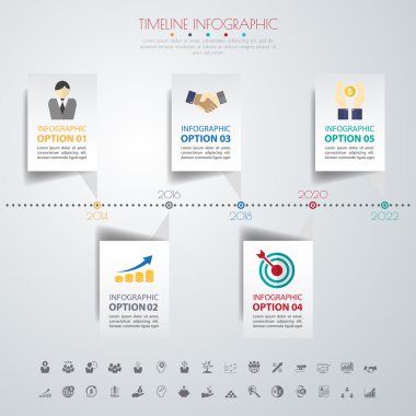 zaman çizelgesi infographics Icons set ile 