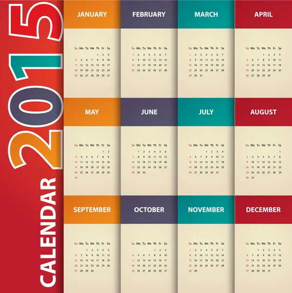 Modern calendar 2015 — Stock Vector