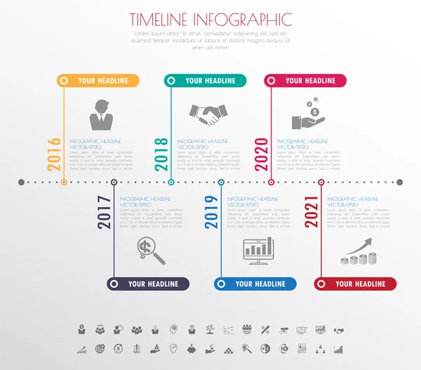 zaman çizelgesi infographics Icons set ile 