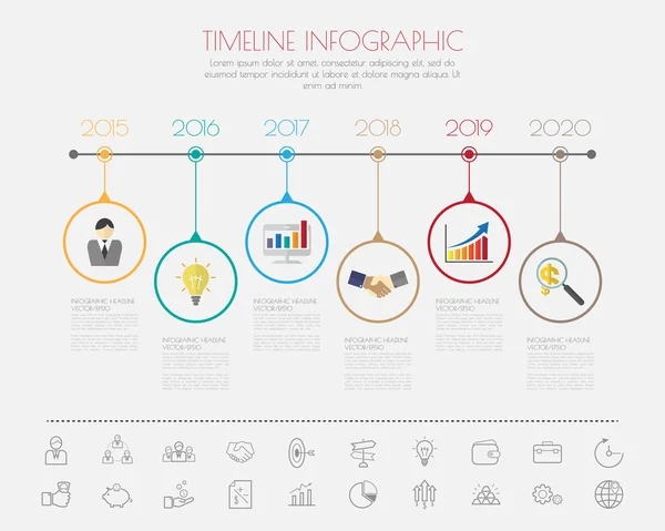 Adım tasarım simgesi zaman çizelgesi şablonu 