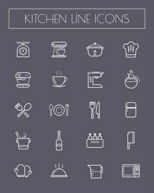 mutfak aletleri Icons set hattı