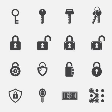 Anahtarlar kilitlerini Icons set