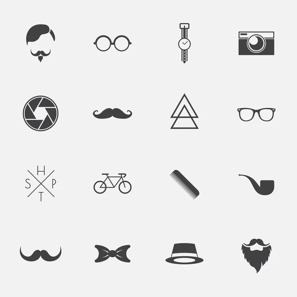 Hipster vintage iconos conjunto . — Vector de stock