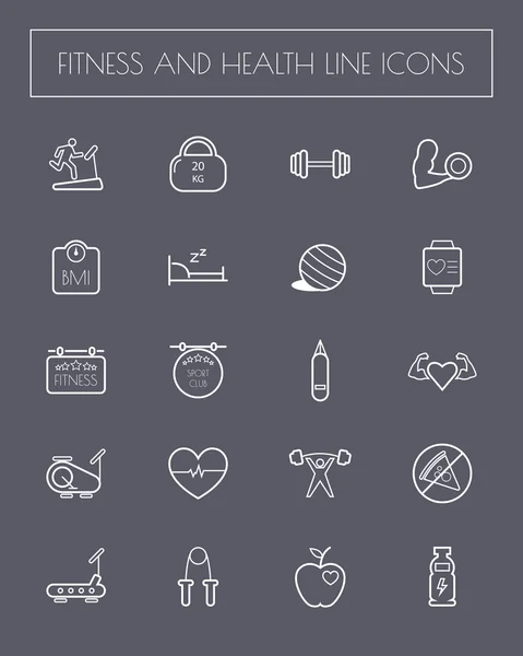 Fitness and Health line icon set. vector . illustration. — Stock Vector