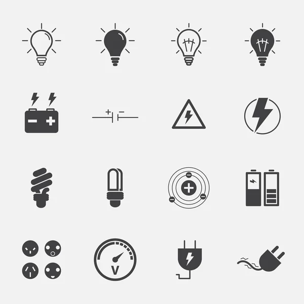 Signe électrique et symbole vectoriel icône seti — Image vectorielle