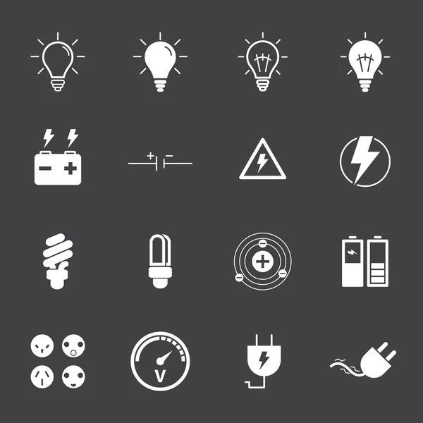 Ensemble d'icônes électriques . — Image vectorielle