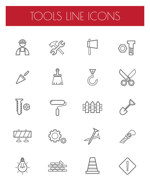 Construction tools Icons set.