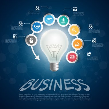 iş Infographic şablonu. Veri görselleştirme. Kullanılan f olabilir