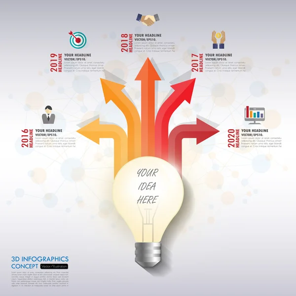 3D-Infographic sjabloon. Data Visualization. Kan worden gebruikt voor wor — Stockvector