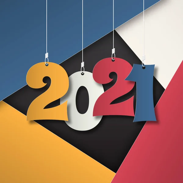 新年明けましておめでとうございます 2021挨拶カード 抽象的な背景2021年の背景バナー ベクターイラスト — ストックベクタ