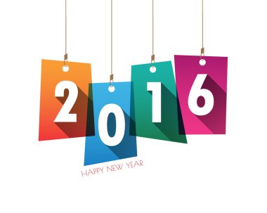 Mutlu yeni yıl 2016 arka plan kartı. Vektör/illüstrasyon.